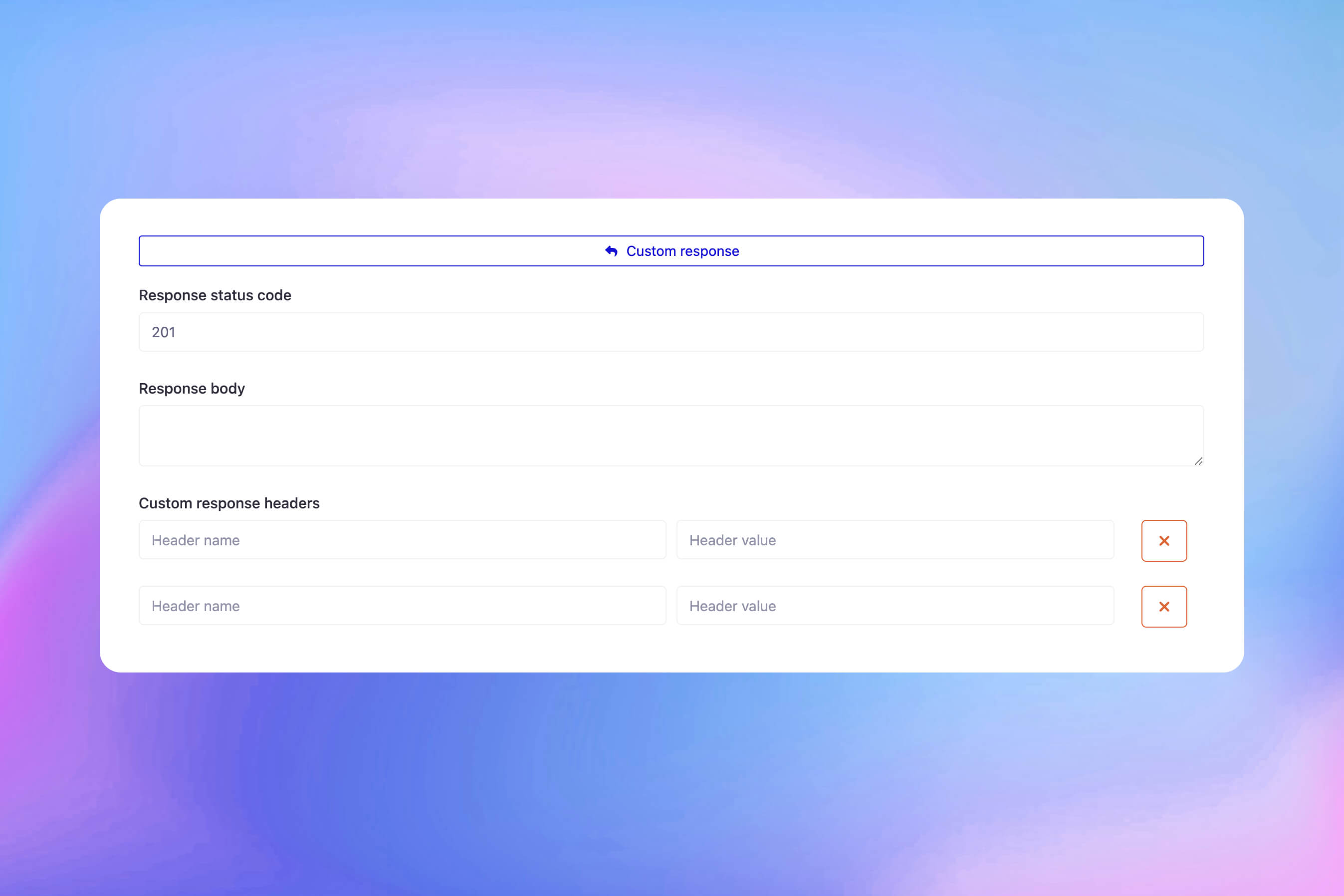 Ảnh chụp màn hình của tính năng phản hồi HTTP tùy chỉnh trên ứng dụng giám sát